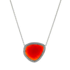 Djula Magic Stone carnelian and gold necklace
